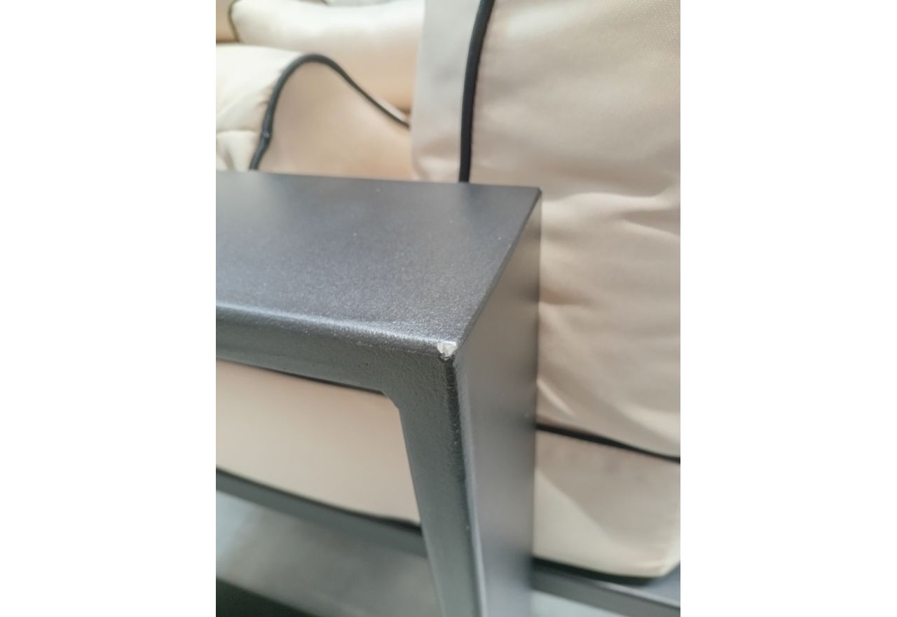 Metalowy fotel ogrodowy ELBA S1 - beżowy - OUTLETU