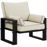 Metalowy fotel ogrodowy ELBA S1 - beżowy - OUTLETU