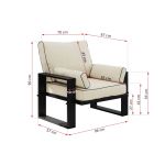 Metalowy fotel ogrodowy ELBA S1 - beżowy - OUTLETU