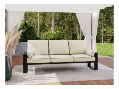Metalowa sofa ogrodowa ELBA S3 - beżowy