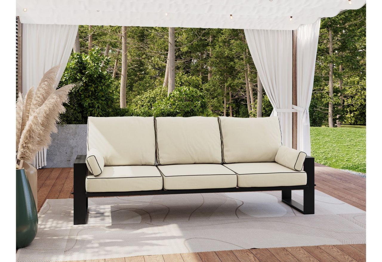 Metalowa sofa ogrodowa ELBA S3 - beżowy