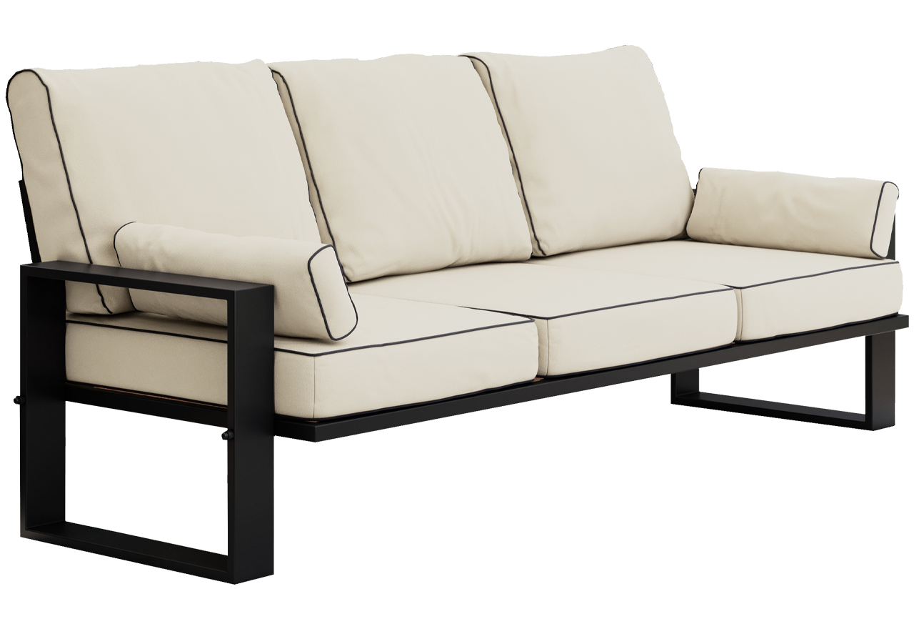 Metalowa sofa ogrodowa ELBA S3 - beżowy