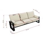 Metalowa sofa ogrodowa ELBA S3 - beżowy