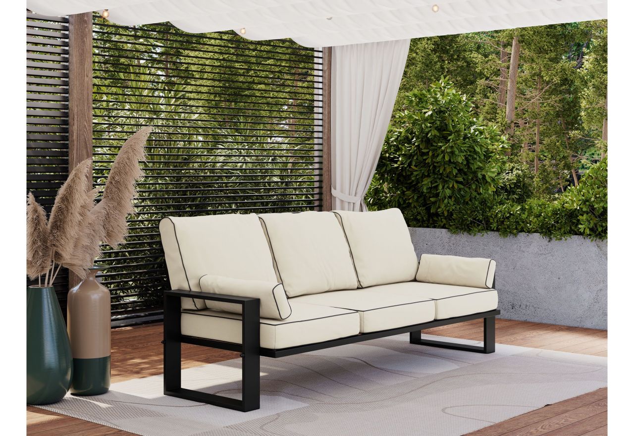 Metalowa sofa ogrodowa ELBA S3 - beżowy