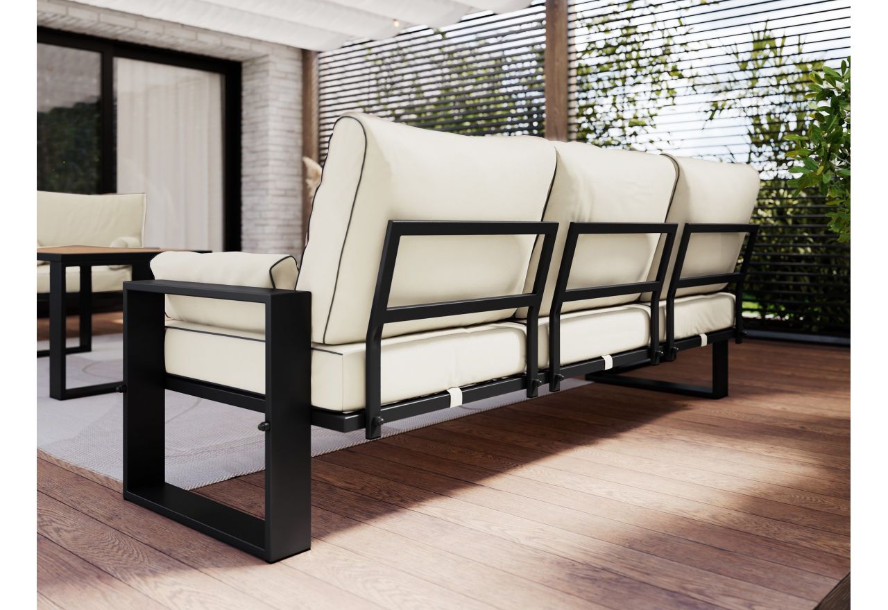 Metalowa sofa ogrodowa ELBA S3 - beżowy