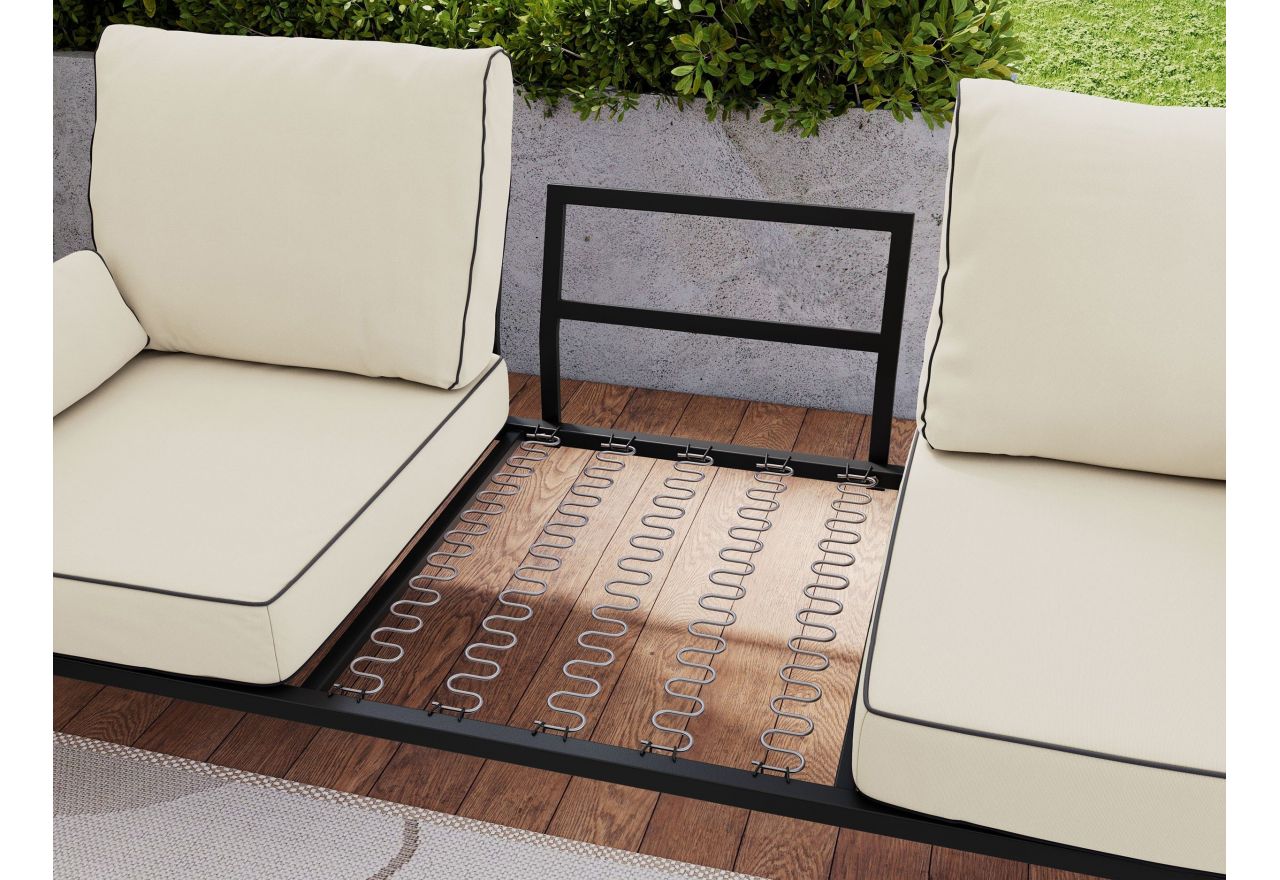 Metalowa sofa ogrodowa ELBA S3 - beżowy