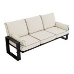 Metalowa sofa ogrodowa ELBA S3 - beżowy