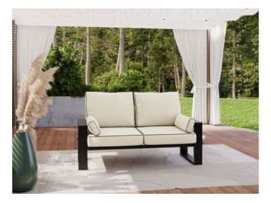 Metalowa sofa ogrodowa ELBA S2 - beżowy