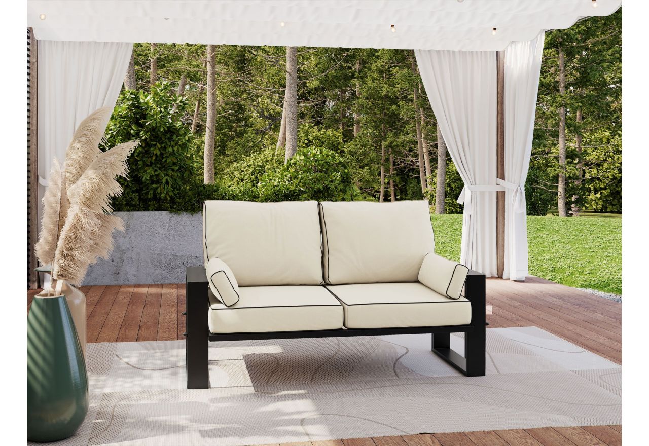 Metalowa sofa ogrodowa ELBA S2 - beżowy