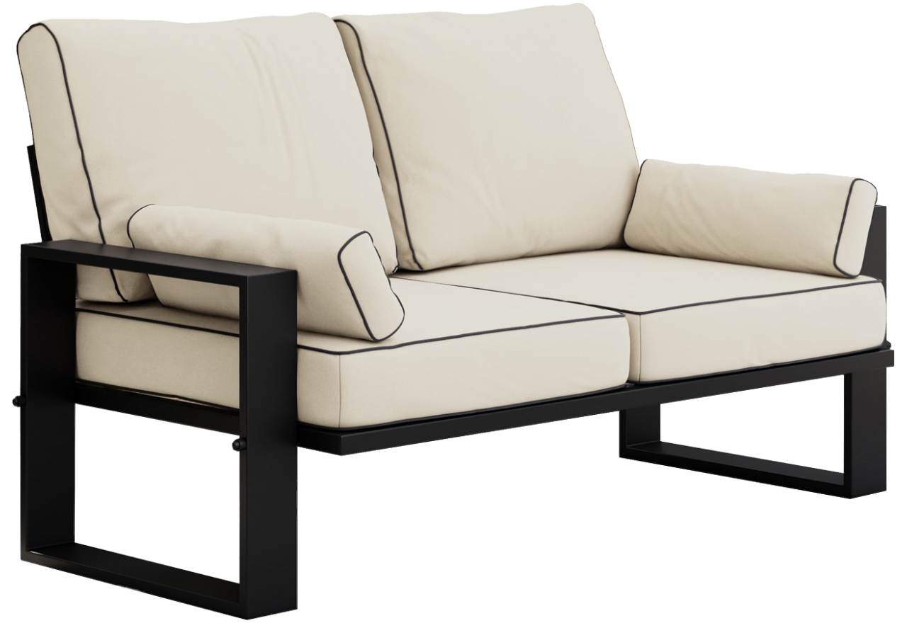 Metalowa sofa ogrodowa ELBA S2 - beżowy