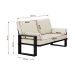 Metalowa sofa ogrodowa ELBA S2 - beżowy