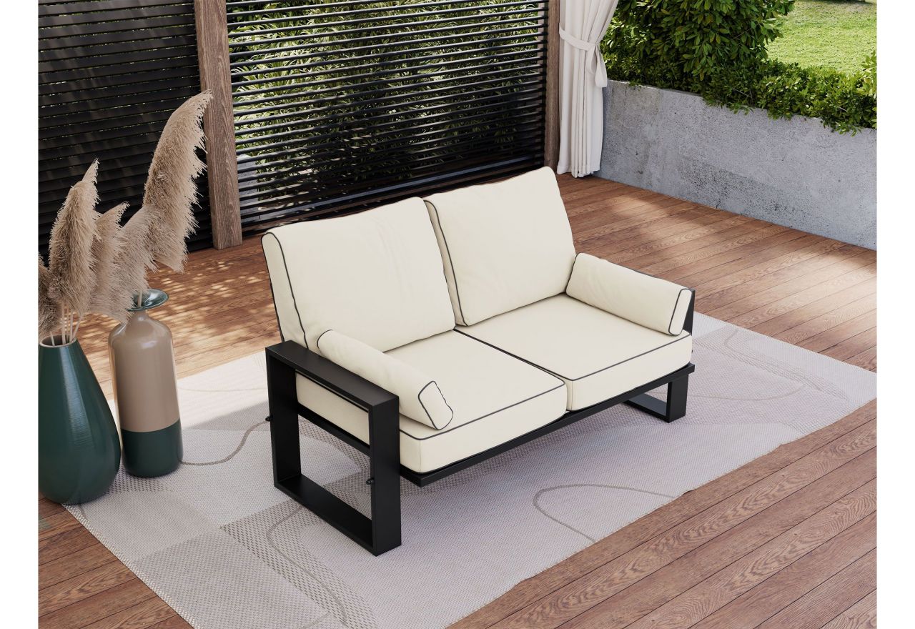 Metalowa sofa ogrodowa ELBA S2 - beżowy
