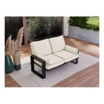 Metalowa sofa ogrodowa ELBA S2 - beżowy