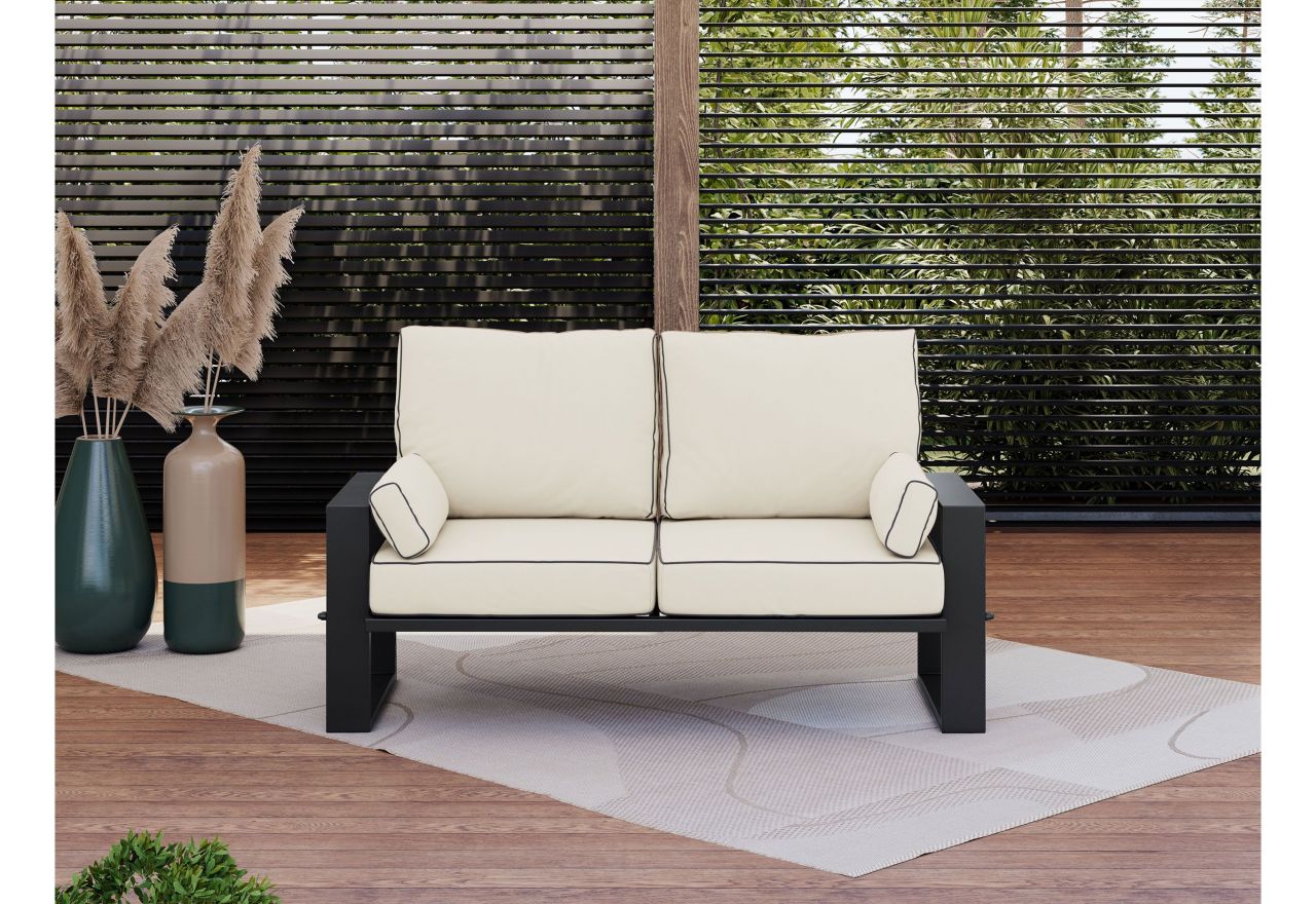 Metalowa sofa ogrodowa ELBA S2 - beżowy