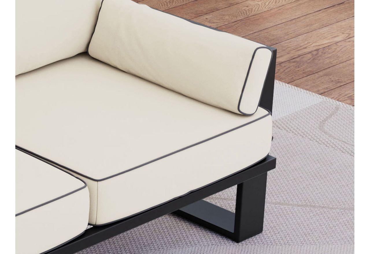 Metalowa sofa ogrodowa ELBA S2 - beżowy