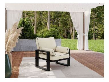 Metalowy fotel ogrodowy ELBA S1 - beżowy