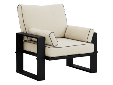 Metalowy fotel ogrodowy ELBA S1 - beżowy