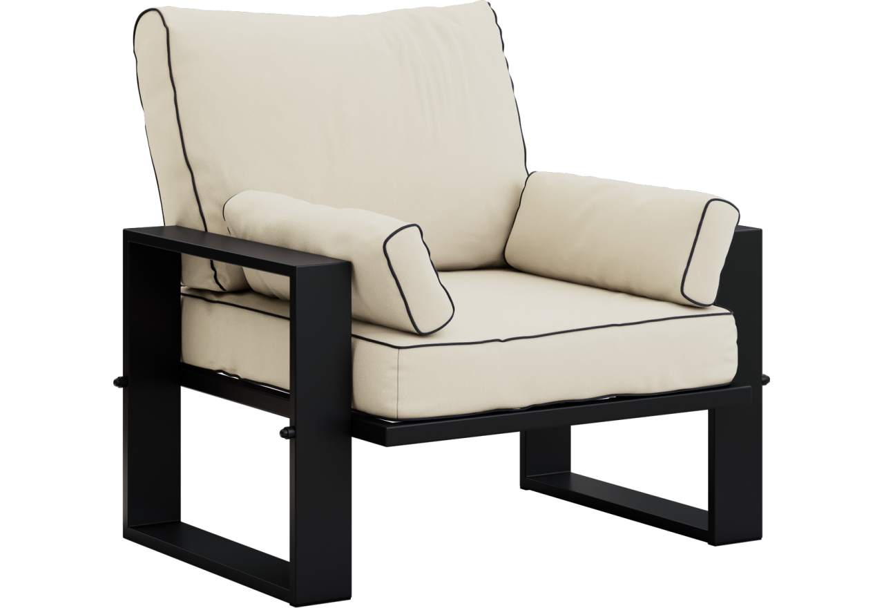 Metalowy fotel ogrodowy ELBA S1 - beżowy