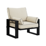 Metalowy fotel ogrodowy ELBA S1 - beżowy