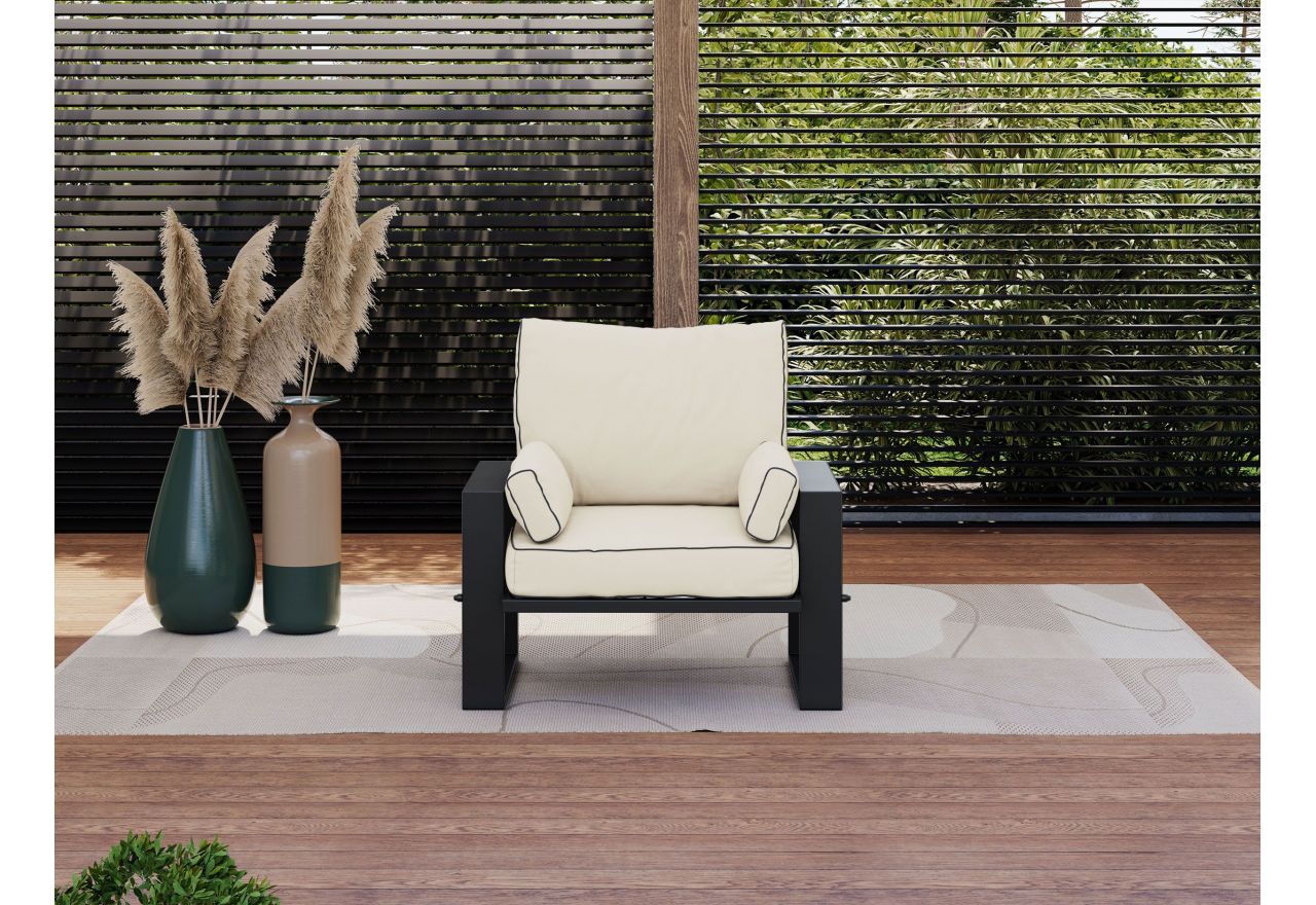 Metalowy fotel ogrodowy ELBA S1 - beżowy