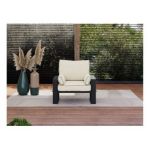 Metalowy fotel ogrodowy ELBA S1 - beżowy
