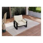 Metalowy fotel ogrodowy ELBA S1 - beżowy