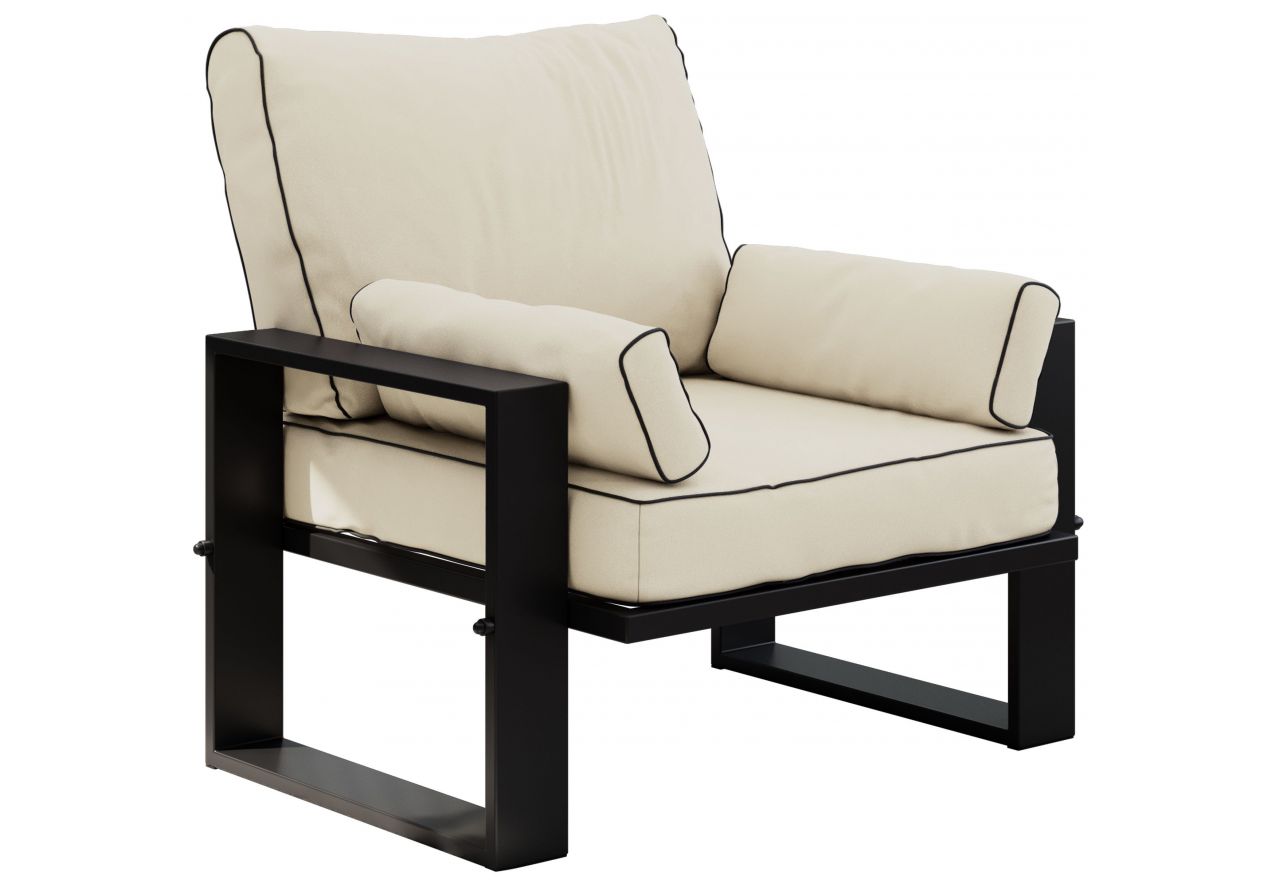 Metalowy fotel ogrodowy ELBA S1 - beżowy