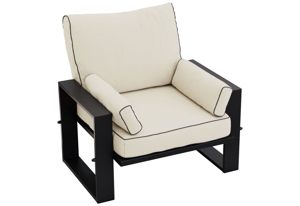 Metalowy fotel ogrodowy ELBA S1 - beżowy