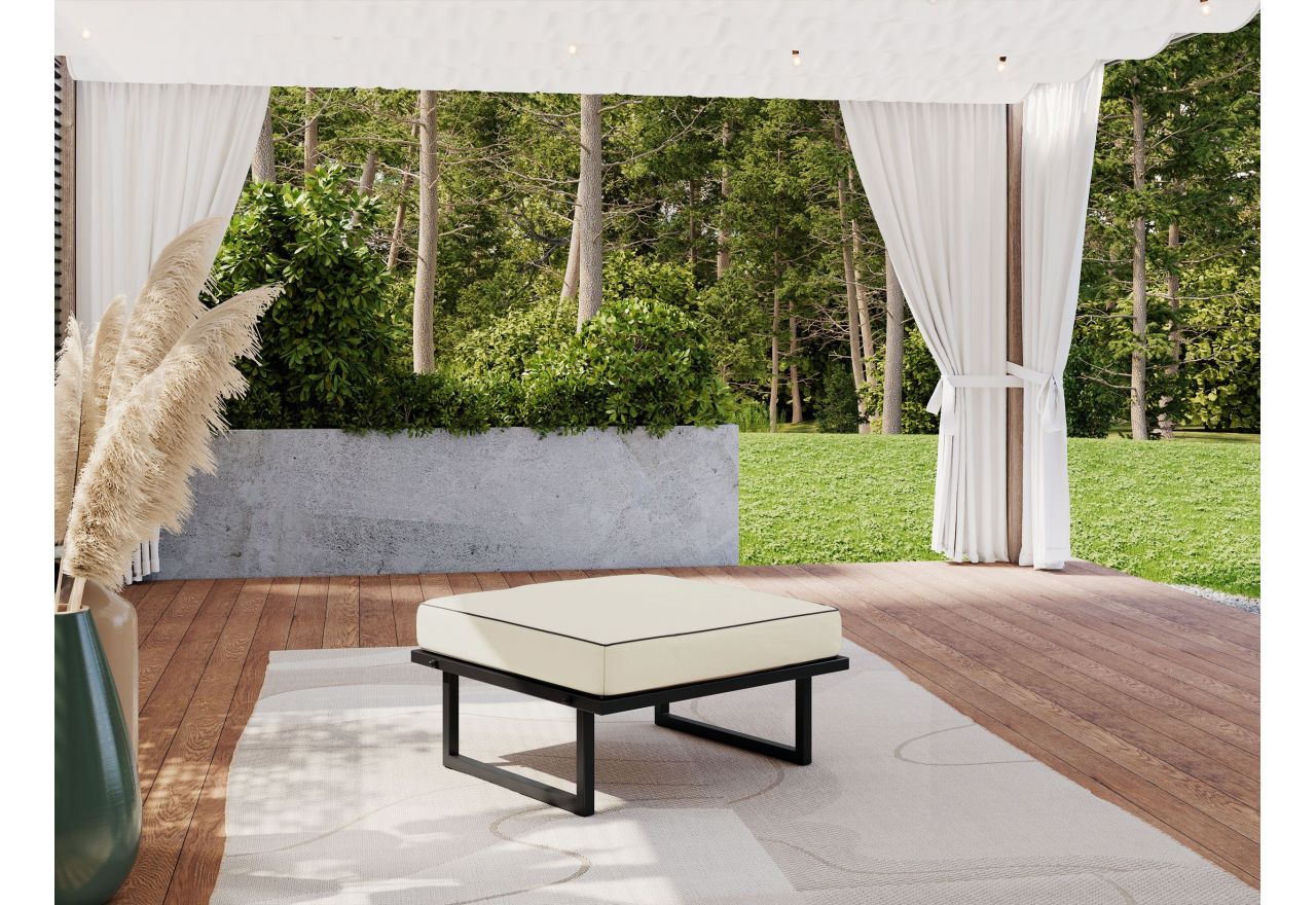 Metalowa pufa ogrodowa ELBA P1 - beżowy