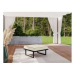 Metalowa pufa ogrodowa ELBA P1 - beżowy