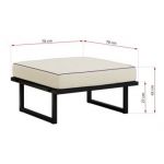 Metalowa pufa ogrodowa ELBA P1 - beżowy