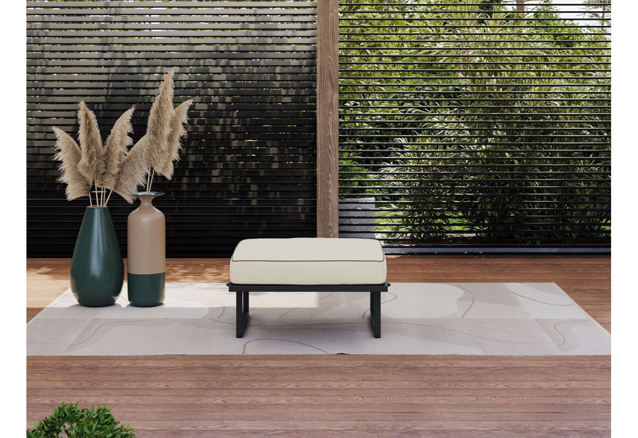 Metalowa pufa ogrodowa ELBA P1 - beżowy