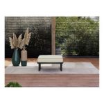 Metalowa pufa ogrodowa ELBA P1 - beżowy