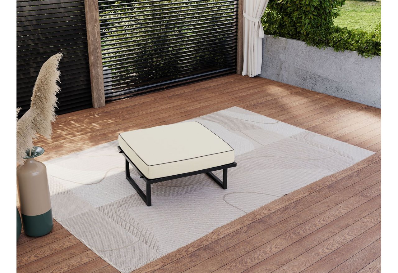 Metalowa pufa ogrodowa ELBA P1 - beżowy