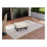 Metalowa pufa ogrodowa ELBA P1 - beżowy