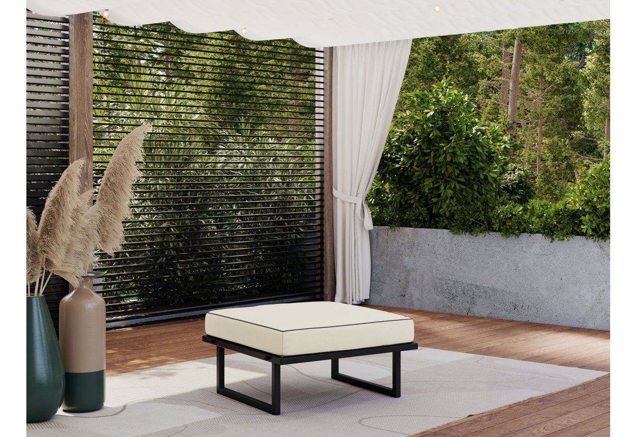 Metalowa pufa ogrodowa ELBA P1 - beżowy