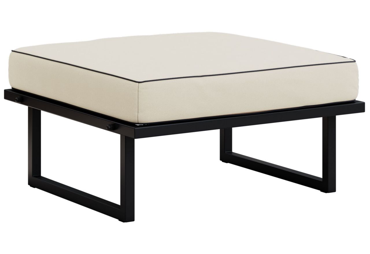 Metalowa pufa ogrodowa ELBA P1 - beżowy