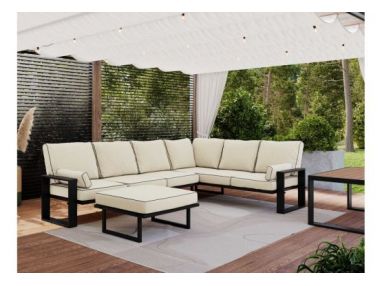 Zestaw metalowych mebli ogrodowych ELBA Z4 - beżowy