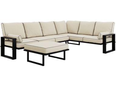 Zestaw metalowych mebli ogrodowych ELBA Z4 - beżowy