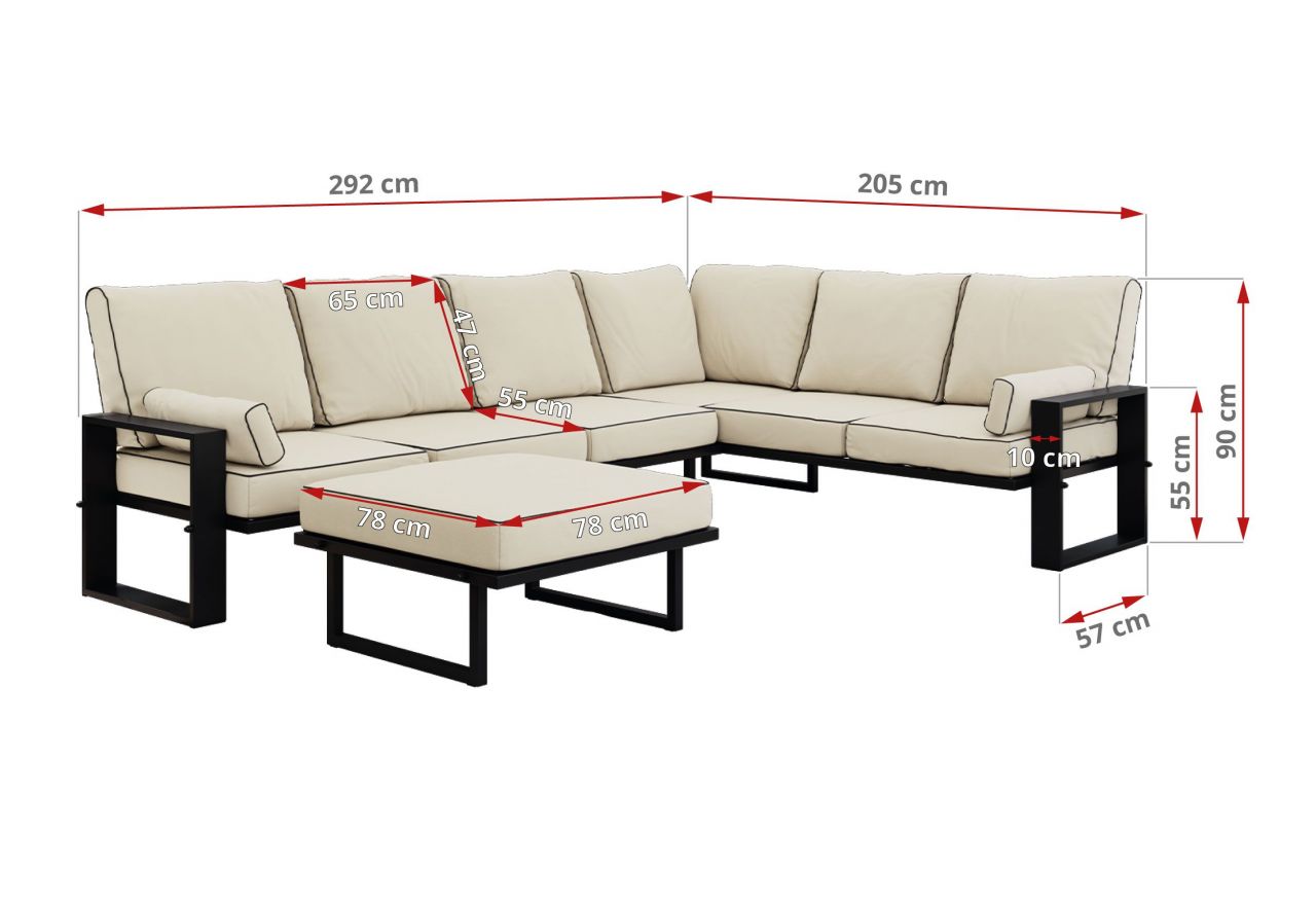 Zestaw metalowych mebli ogrodowych ELBA Z4 - beżowy