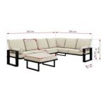 Zestaw metalowych mebli ogrodowych ELBA Z4 - beżowy