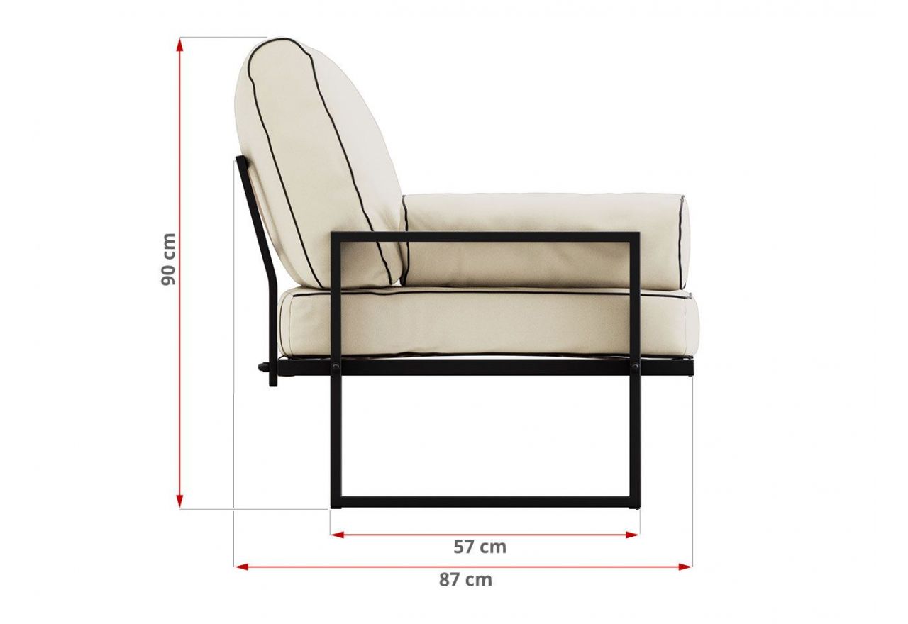 Zestaw metalowych mebli ogrodowych ELBA Z4 - beżowy