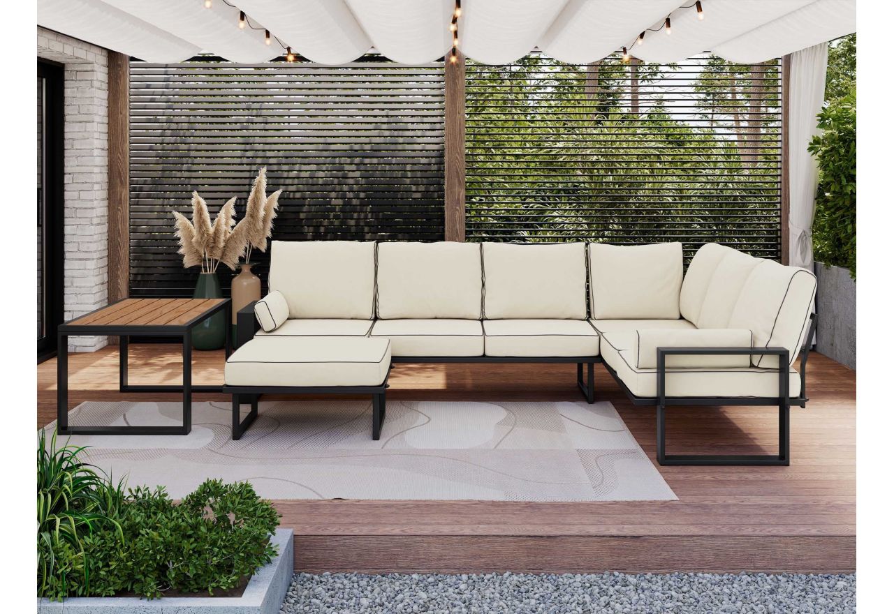 Zestaw metalowych mebli ogrodowych ELBA Z4 - beżowy