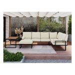 Zestaw metalowych mebli ogrodowych ELBA Z4 - beżowy