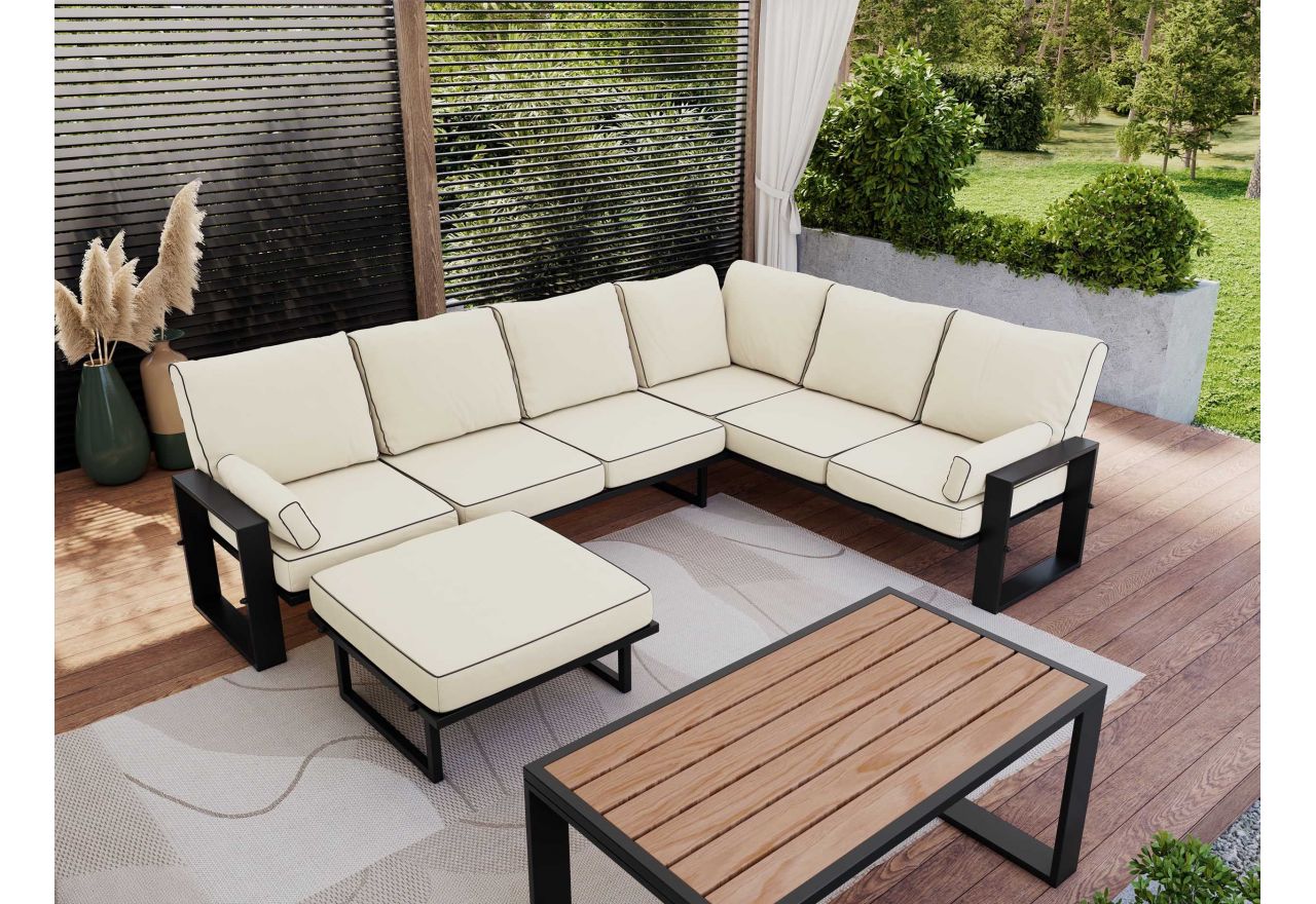 Zestaw metalowych mebli ogrodowych ELBA Z4 - beżowy