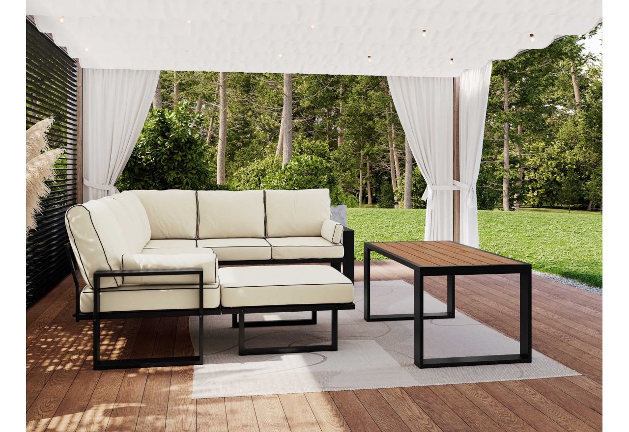 Zestaw metalowych mebli ogrodowych ELBA Z4 - beżowy