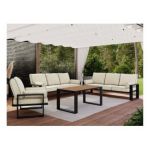 Zestaw metalowych mebli ogrodowych ELBA Z3 - beżowy