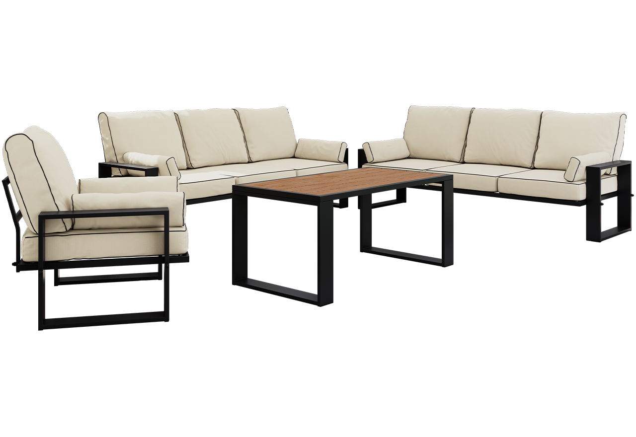 Zestaw metalowych mebli ogrodowych ELBA Z3 - beżowy