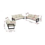 Zestaw metalowych mebli ogrodowych ELBA Z3 - beżowy