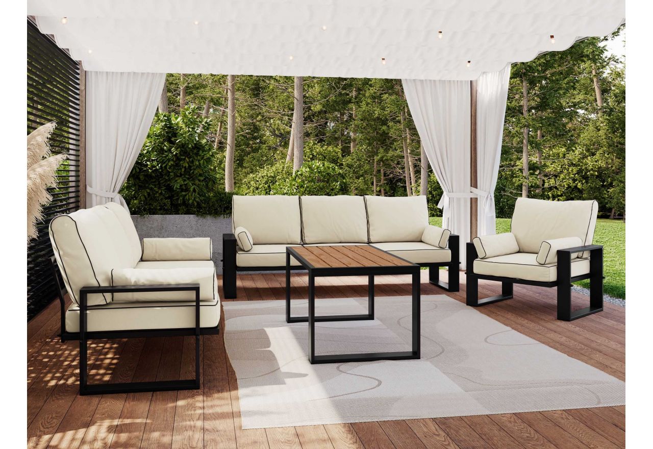 Zestaw metalowych mebli ogrodowych ELBA Z3 - beżowy